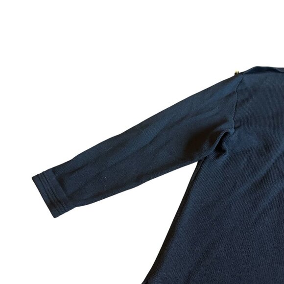 St. John Collection x Marie Gray Black Pullover Sweater Oversized Gold Buttons - Picture 8 of 11